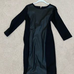 Faux leather stretch dress